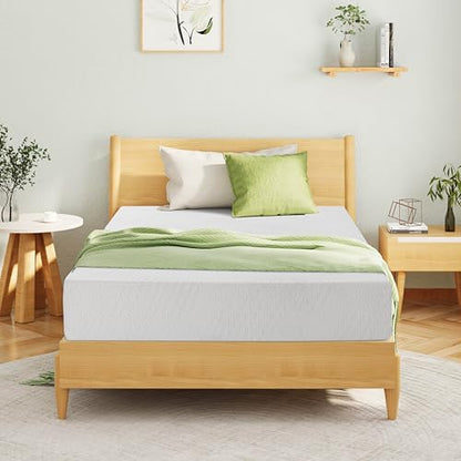 EGOHOME Full Size Memory Foam Mattress, 8 Inch Bed Mattress in A Box with Cooling Green Tea Gel, Pressure Relief with Medium Firm Support, CertiPUR-US Certified, 75''L x 54''W, ‎37.3 pounds White
