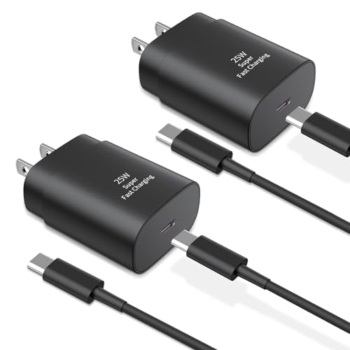 Type C Charger Fast Charging, 2Pack 25W USB C Charger Block with 6FT Cable