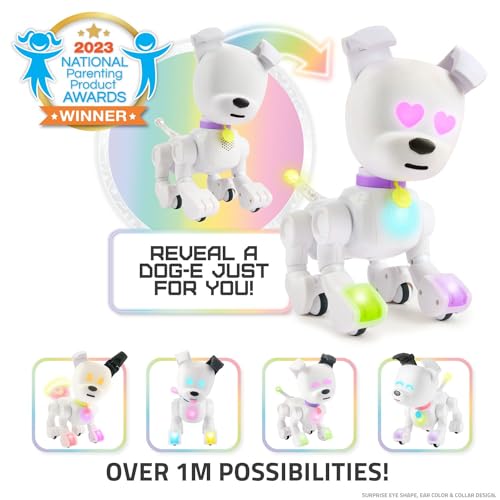 Dog-E Interactive Robot Dog with Colorful LED Lights, 200+ Sounds & Reactions, App Connected (Ages 6+)