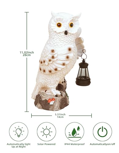 Plaitaoai Owl Solar Garden Statues Outdoor Decor-Outdoor Statues for Garden,Patio, Balcony, Yard Ornament-Birthdays Gifts for Women,Mom,Grandma,Wife,Sister
