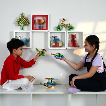 TOSY Magnet Cube 2x2 - 64 Magnets, 8 Building Blocks, Easter Basket Stuffers Essentials for Kids/Teens, 2 in 1 Toy: 2x2x2 Puzzle Cube and Customizable Infinity Cube, Glowing, UV Flashlight Accessory