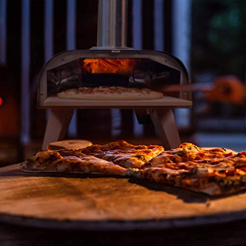 BIG HORN OUTDOORS Pizza Ovens Wood Pellet 12” Pizza Oven Cooking Wood Fired Pizza Maker Portable Stainless Steel Pizza Grill, Silver Portable Party use