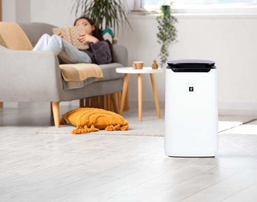 SHARP Smart Air Purifier for XL Rooms – Covers up to 2,430 sqft in one hour, Compatible w/Alexa, True HEPA Filter Air Purifier for Living Room, Dust, Smoke, Pollen - FXJ80UW
