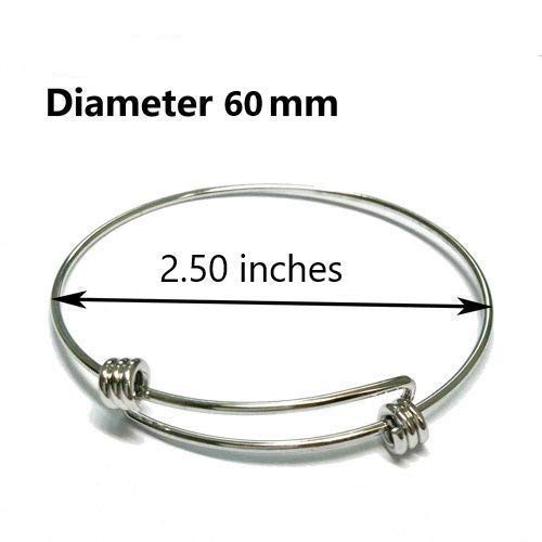 Mother Daughter Bangle Bracelets in Stainless Steel | Sterling Silver Dandelion Charm | Valentine's Day Gift for Her