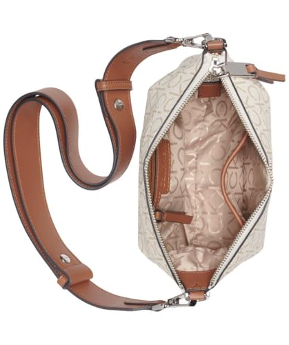 Calvin Klein Cypress 2 in 1 Top Zip Crossbody, Vanilla/Khaki/Caramel, One Size