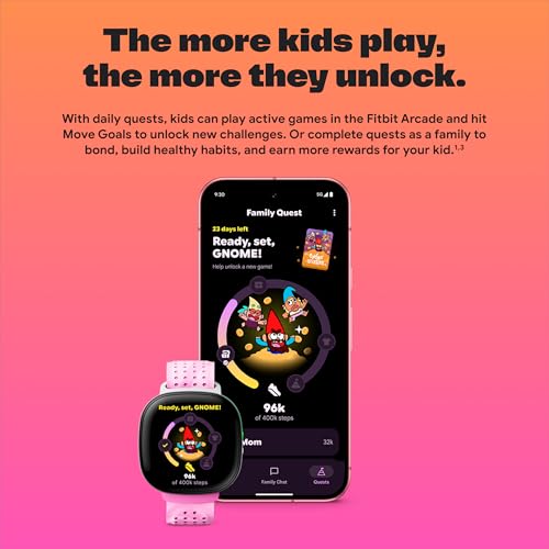 Fitbit Google Ace LTE - Kids Smartwatch with Call, Message, GPS, and Activity-Based Games, Ace Pass Data Plan Required - Spicy - Moovin