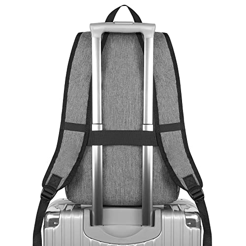 Mancro Laptop Backpack for Travel, Anti-theft Laptop Backpack for Men Business Backpack Work Daypack with USB Charging Port, Grey