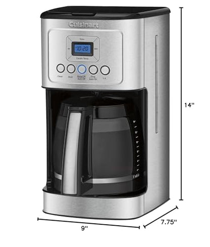 Cuisinart Coffee Maker, 14-Cup Glass Carafe, Fully Automatic for Brew Strength Control & 1-4 Cup Setting, Stainless Steel, DCC-3200P1