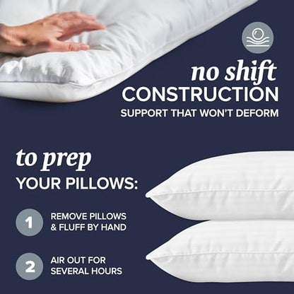 Beckham Hotel Collection Bed Pillows King Size Set of 2 - Down Alternative Bedding Gel Cooling Big Pillow for Back, Stomach or Side Sleepers