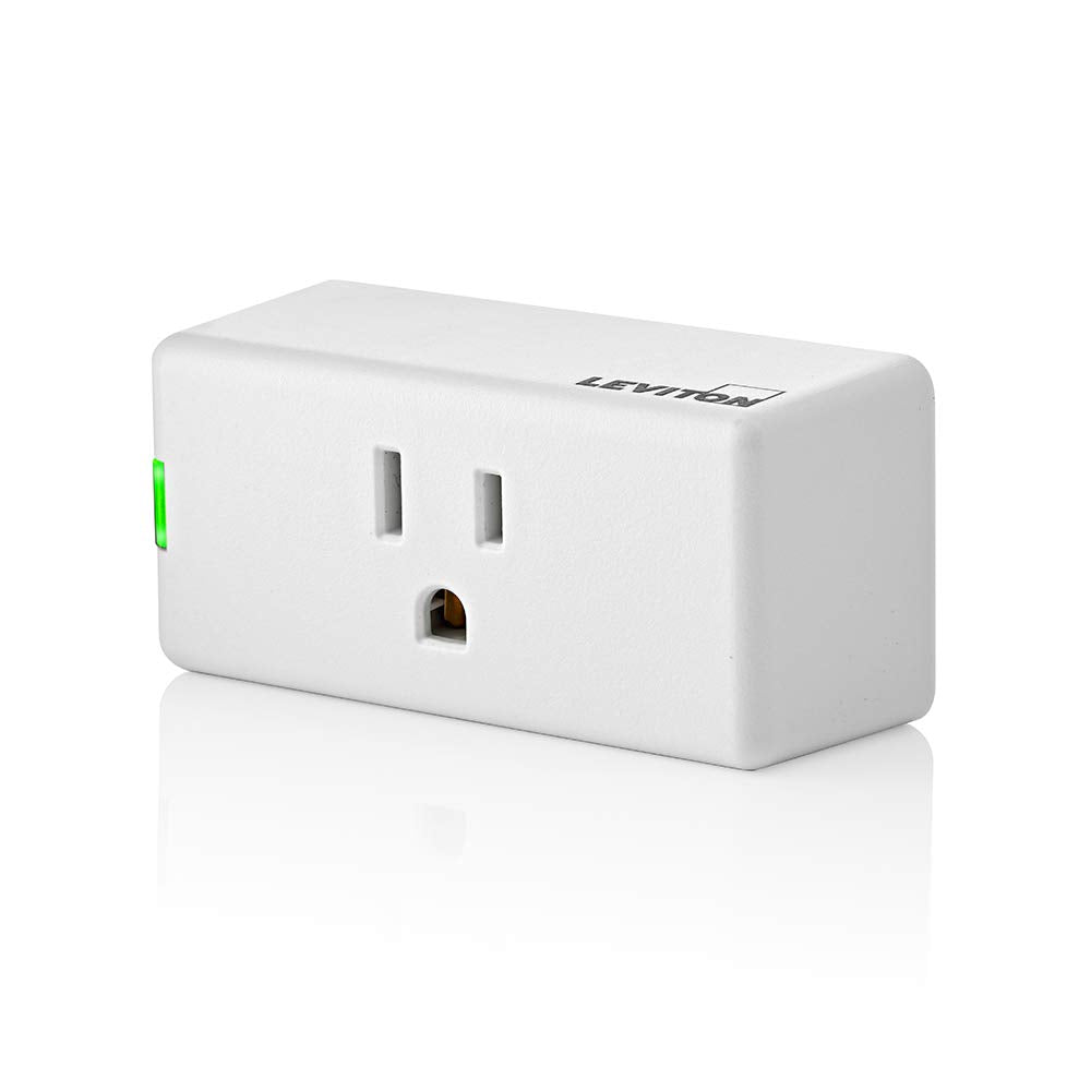 Leviton Decora Smart Plug, Wi-Fi 2nd Gen, Works with Matter, My Leviton, Alexa, Google Assistant, Apple Home/Siri & Wire-Free Anywhere Companions for Switched Outlet, D215P-2RW, White