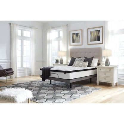 Signature Design by Ashley King Size Chime 12 Inch Medium Firm Hybrid Mattress with Cooling Gel Memory Foam for Pressure Relief