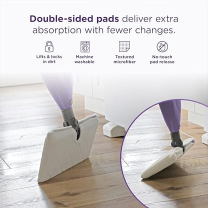 Shark Steam Pocket Mop with 2 Washable Double-sided Pads, Purple, S3501