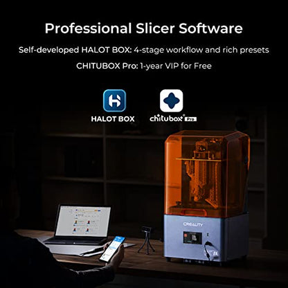 Creality HALOT MAGE PRO 8K Resin 3D Printer, Equivalent 12K Model Effect UV Resin Photocuring Printer with 5X Faster Printing Speed, Smart Resin Pump and Activated Carbon Filter, 8.97x5.03x9.05 inch