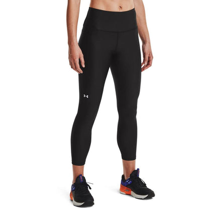 Under Armour Womens HeatGear Armour High Waisted Ankle No-Slip Leggings , Black (001)/White , Large
