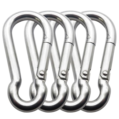 3 Inch 4 Pack Spring Snap Hook-M8x80mm, Cable Machine Accessories for Home Gym Pulldown Attachment, Exercise Machine, Heavy Duty Steel Clip for Outdoor Fitness
