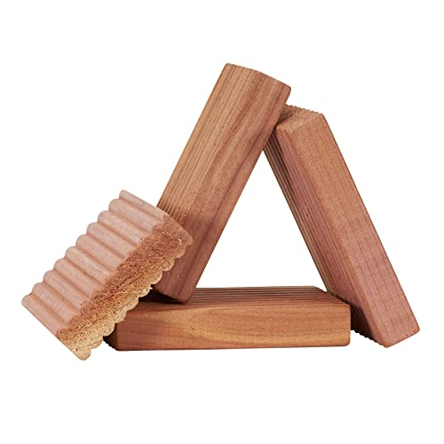 Household Essentials Cedar Fresh Cedar Blocks, 4 Pack, Solid Redwood Natural