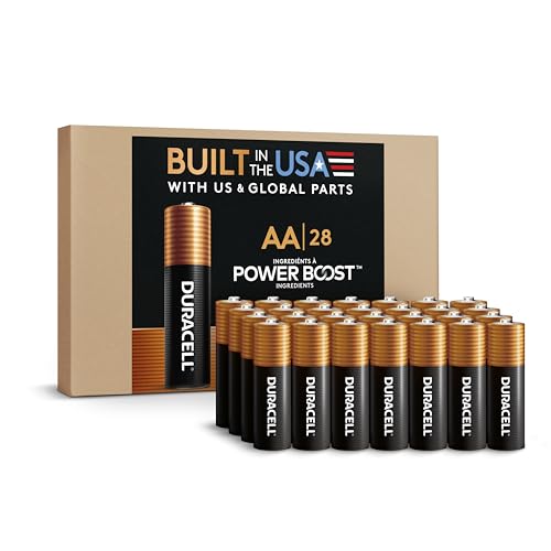 Duracell Coppertop AA Alkaline Batteries withPOWER BOOST Ingredients, 28 Count, Long-Lasting Alkaline in Re-closable Pack for Quick Access and Organized Storage