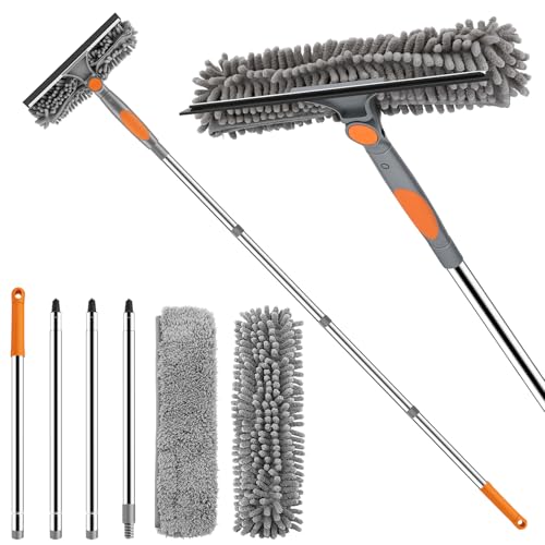 SetSail Window Squeegee with 66in Extension Pole 2-in-1 Window Cleaning Kit