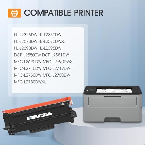 TN760 Toner for Brother Printer TN730 TN-730/TN-760 TN 760 TN-760 TN-730 | Compatible for Brother MFC-L2710DW DCP-L2550DW MFC-L2750DW HL-L2395DW HL-L2350DW HL-L2370DW HL-L2390DW Printer Black 2 pack
