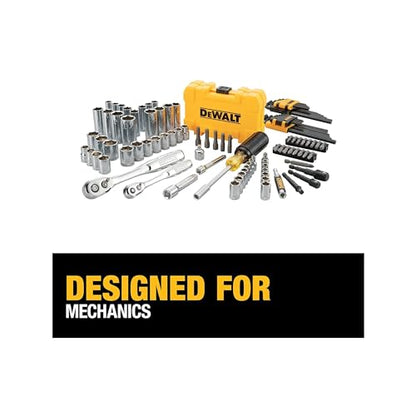 DEWALT Mechanics Tools Kit and Socket Set, 1/4" & 3/8" Drive, SAE, 108-Piece (DWMT73801)