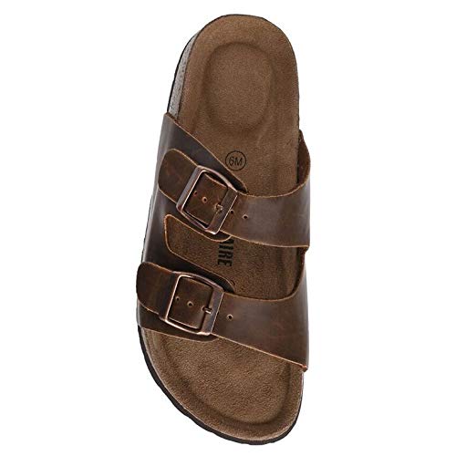 CUSHIONAIRE Women's Lane Cork Footbed Sandal With +Comfort, Brown Oily 11