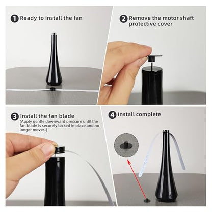 PATIOSIR Fly Swatter for Outside/Inside Meal, Picnic, Barbeque, Events - Battery Operated Food Spinning Fan (Black Color, 2pcs)