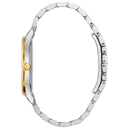 Bulova Men's Classic Two-Tone Stainless Steel 3-Hand Calendar Date Quartz Watch with Diamonds and Blue Dial Style: 98D130