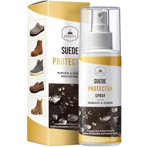 BERIOVE Suede Protector Spray for Shoes: Waterproof and Stain Repellent | Colorless & Long-Lasting Protection for Boots, Jackets, Bags, Hats 150ml