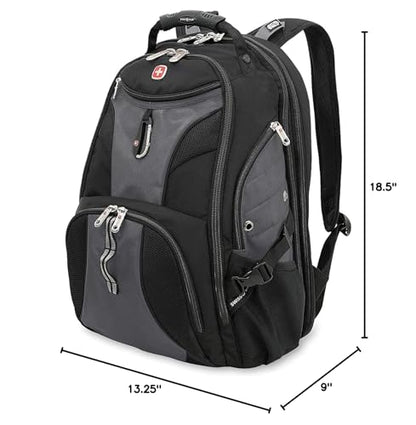 SwissGear 1900 Scansmart TSA 17 Laptop Backpack, Grey/Black, 19-Inch