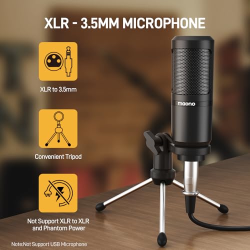 MAONO Podcast Equipment Bundle Audio mixer All-in-One Podcast Production Studio with 3.5mm Microphone for Live Streaming, Podcast Recording, PC, Smartphone, DJ MaonoCaster Lite (AU-AM200-S1)