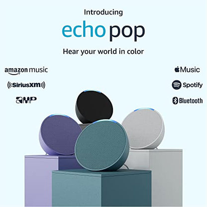 Amazon Echo Pop (newest model), Full sound compact smart speaker with Alexa, Midnight Teal