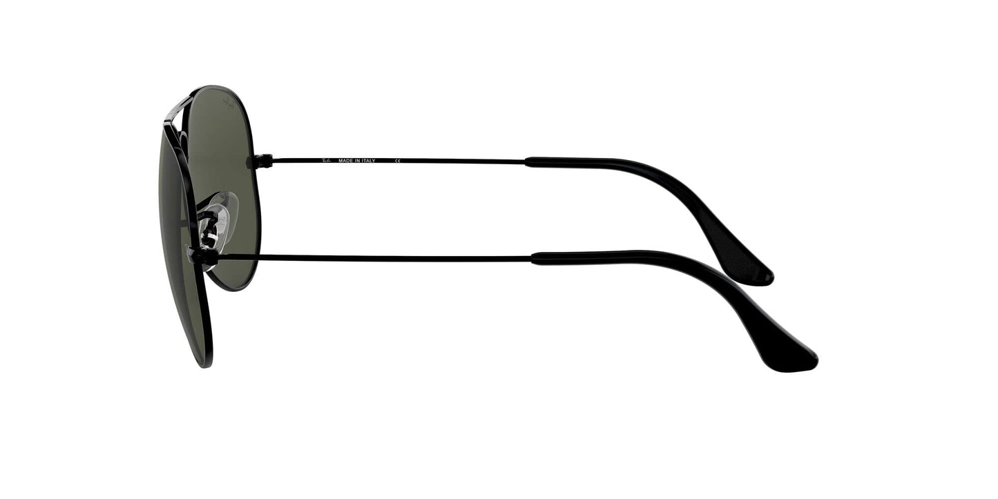 Ray-Ban RB3025 Classic Aviator Sunglasses, Black/G-15 Green, 58 mm