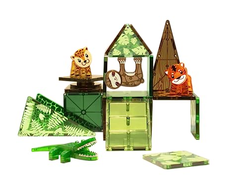 MAGNA-TILES Jungle Animals 25-Piece Magnetic Construction Set, The ORIGINAL Magnetic Building Brand
