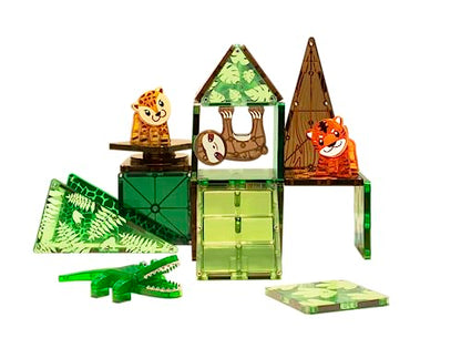 MAGNA-TILES Jungle Animals 25-Piece Magnetic Construction Set, The ORIGINAL Magnetic Building Brand