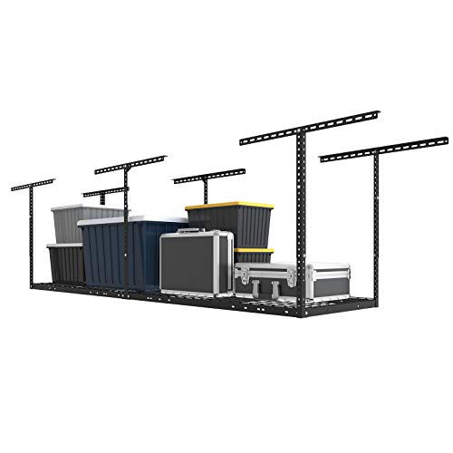 FLEXIMOUNTS 2x8 Overhead Garage Ceiling Storage Rack Organization, Black