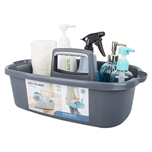 JiatuA Large Cleaning Supplies Caddy Portable Shower Caddy Basket Dark Gray