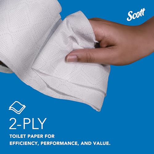 Scott® Professional 100% Recycled Fiber Standard Roll Toilet Paper, Bulk (13217), with Elevated Design, 2-Ply, White, Individually wrapped rolls (473 Sheets/Roll, 80 Rolls/Case, 37,840 Sheets/Case)