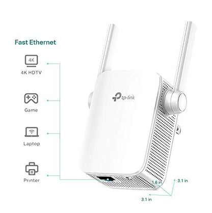 TP-Link N300 WiFi Extender(RE105), WiFi Extenders Signal Booster for Home, Single Band WiFi Range Extender, Internet Booster, Supports Access Point, Wall Plug Design, 2.4Ghz only