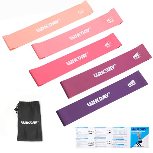 WIKDAY Resistance Bands for Working Out Exercise Loop Bands, Pink Purple