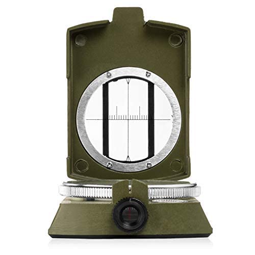 Swiss Safe Multifunction Military Survival Compass (Army Green) - Premium Navigational Compass for Camping, Hiking, Outdoors & Emergency Survival Situations