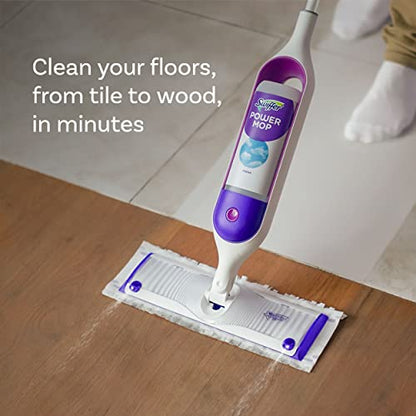 Swiffer PowerMop Multi-Surface Mop Kit for Floor Cleaning, Fresh Scent, Mopping Kit Includes PowerMop, 2 Mopping Pad Refills, 1 Floor Cleaning Solution with Fresh Scent and 2 Batteries