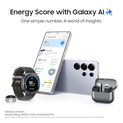 Samsung Galaxy S25 Ultra, 256GB Smartphone, Unlocked Android, AI Night Mode Camera, Snapdragon 8 Elite Fast Processor, 5000mAh Battery, Built-in S Pen, 2025, US 1 Yr Warranty, Titanium Black