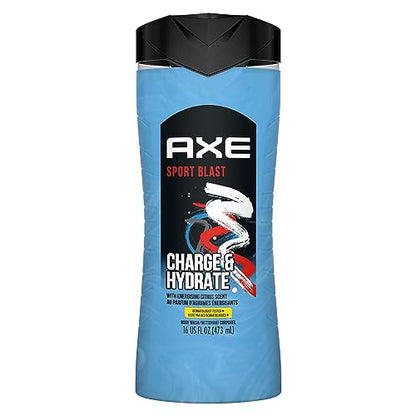 AXE 2 in 1 Body Wash and Shampoo for Men, Sport Blast, Bergamot, 16 Fl Oz