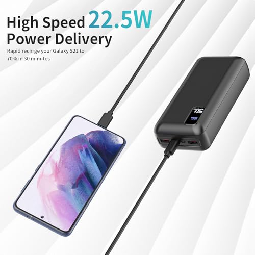 POIYTL Power Bank 50000mAh 22.5W Fast Charging Portable Charger USB-C Quick Charge with 3 Outputs & 2 Inputs LED Display Huge Capacity External Battery Pack for Most Electronic Devices on The Market