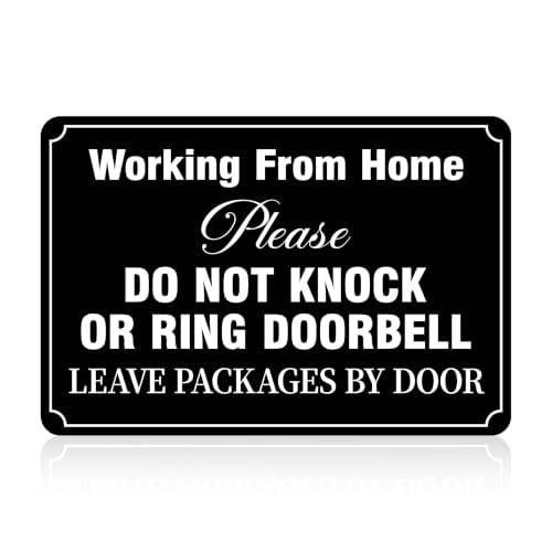 Working From Home Do Not Knock or Ring Doorbell Sign Sticker