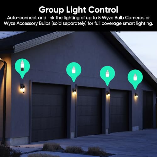 WYZE Bulb Cam - 2K HD Smart Light Bulb Security Camera, E26 Socket
