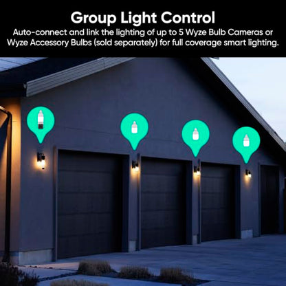 WYZE Bulb Cam - 2K HD Smart Light Bulb Security Camera, E26 Socket