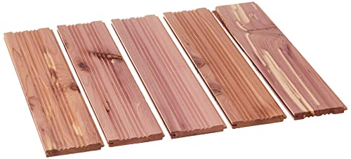 Household Essentials 5-Piece Cedar Fresh Cedar Drawer Liners, Smooth and Milled Siding