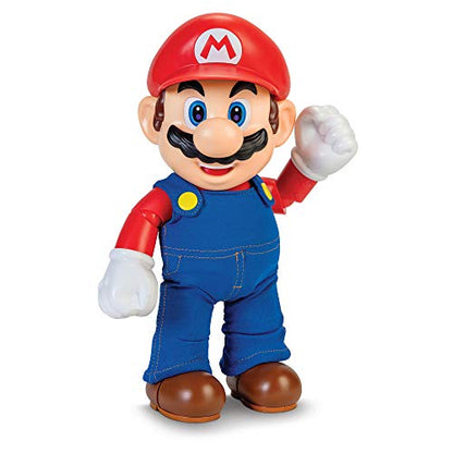 Super Mario It's-A Me, Mario! Collectible Action Figure, Talking Posable Mario Figure, 30+ Phrases and Game Sounds – 12 Inches Tall!