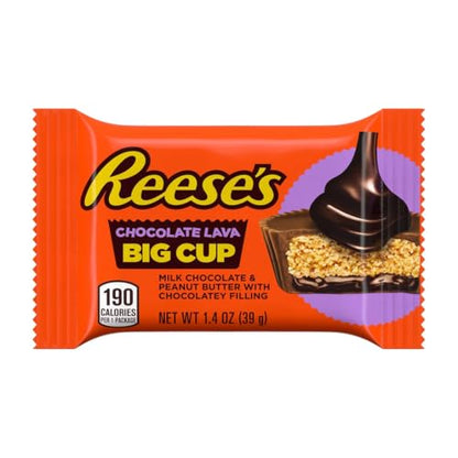 REESE'S Big Cup Chocolate Lava Milk Chocolate Peanut Butter Cups, Candy Packs, 1.4 oz (16 Count)